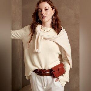 Banana Republic Lofty Sweater, Cream, Size M